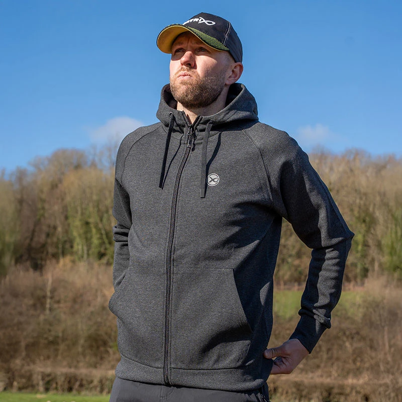 Matrix Charcoal Marl Zip Hoodies
